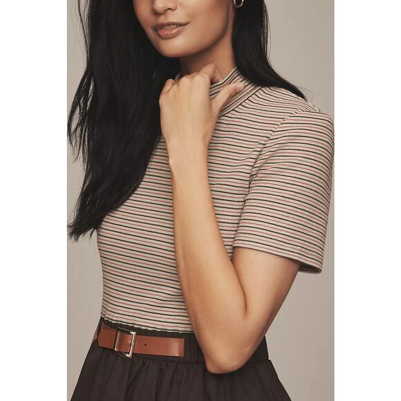 New Anthropologie Maeve Belted Twofer Bubble Mini Dress $158 X-LARGE Neutral - Picture 2 of 5